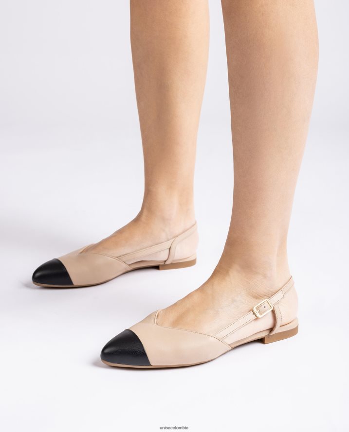 co Unisa mujer zapato plano destalonado bicolor beige F0X80H493