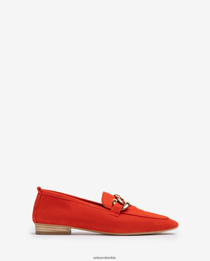 co Unisa mujer mocasín con cadena rojo F0X80H607