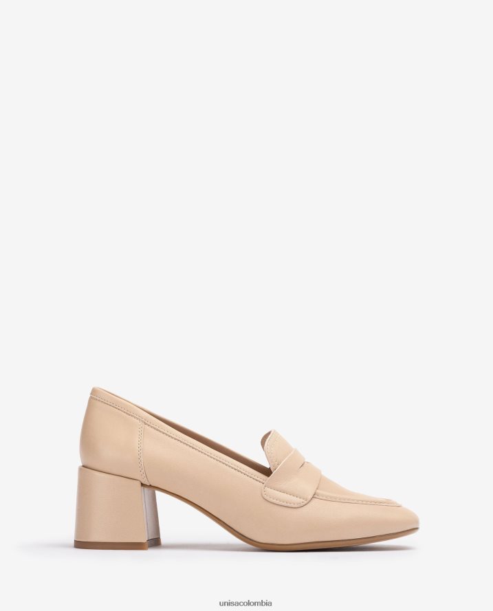 co Unisa mujer mocasín con tacón beige F0X80H612