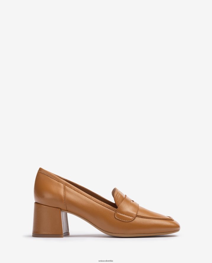 co Unisa mujer mocasín con tacón marrón F0X80H611