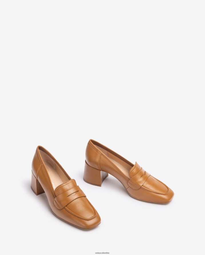 co Unisa mujer mocasín con tacón marrón F0X80H611