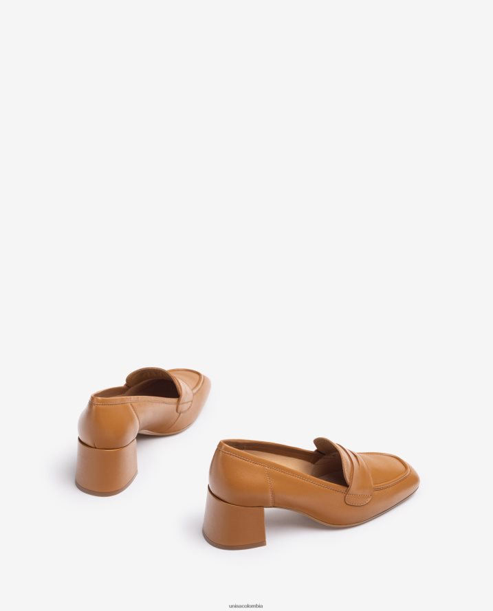 co Unisa mujer mocasín con tacón marrón F0X80H611