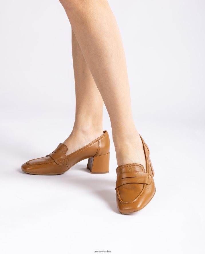 co Unisa mujer mocasín con tacón marrón F0X80H611