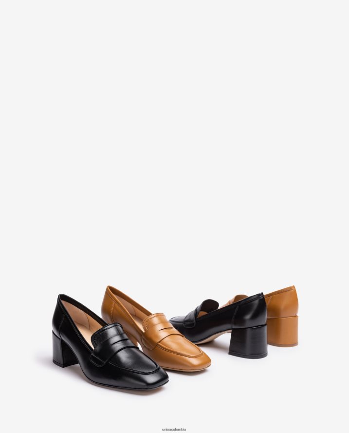 co Unisa mujer mocasín con tacón marrón F0X80H611