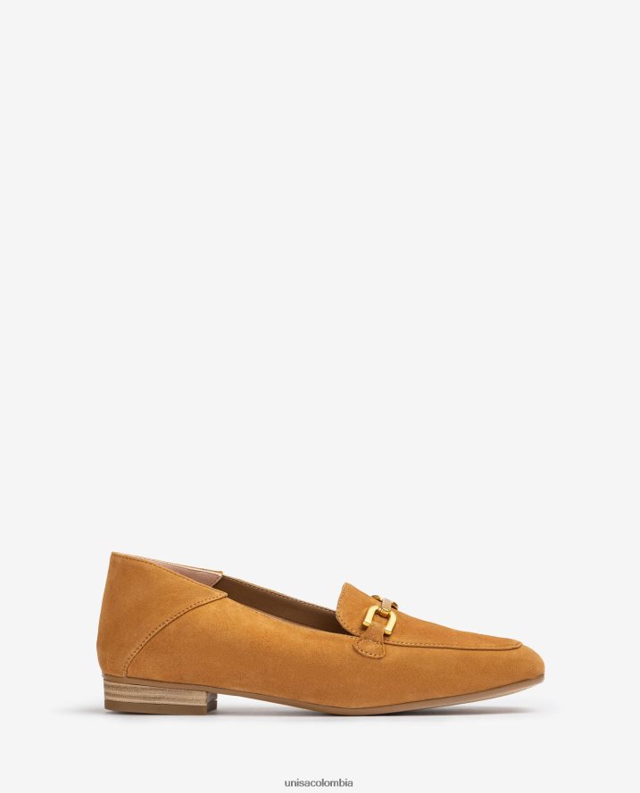 co Unisa mujer mocasines de ante con ribete marrón F0X80H629