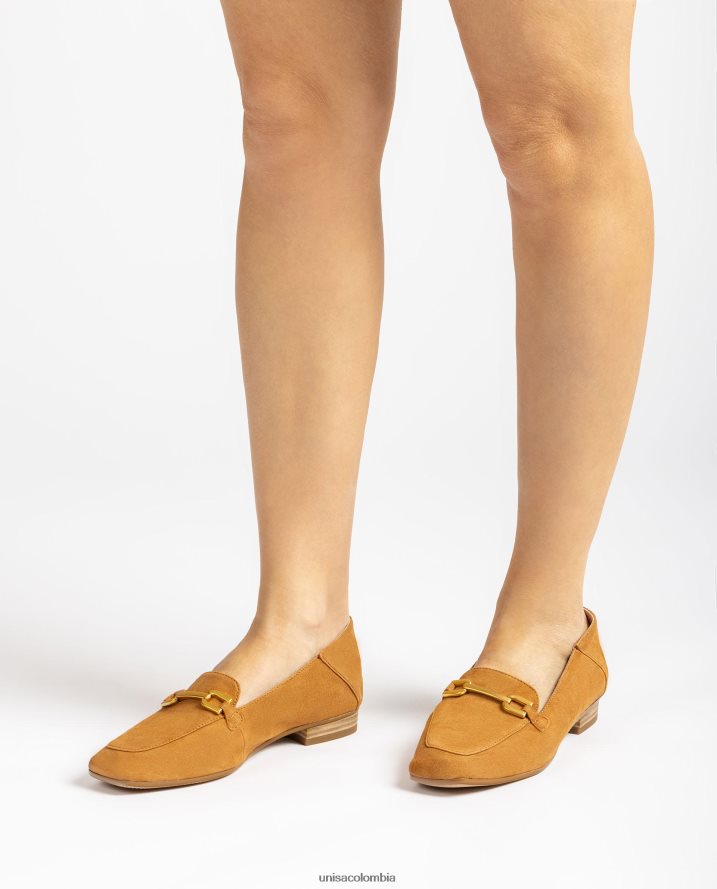 co Unisa mujer mocasines de ante con ribete marrón F0X80H629
