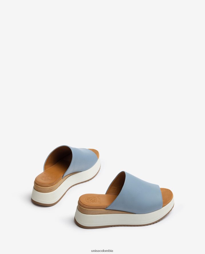 co Unisa mujer sandalia con cuña y empeine ancho azul F0X80H829