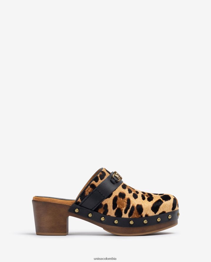 co Unisa mujer zuecos estampados con monograma moda F0X80H820