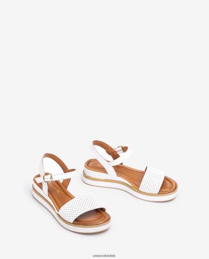 co Unisa mujer sandalia con cuña deportiva blanco F0X80H140