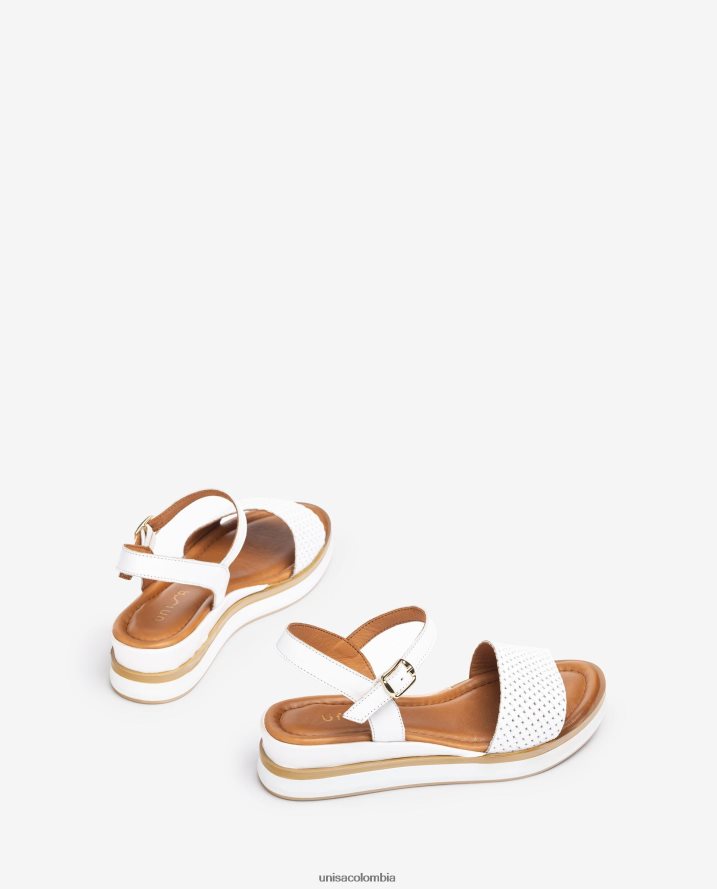 co Unisa mujer sandalia con cuña deportiva blanco F0X80H140