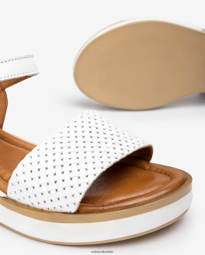 co Unisa mujer sandalia con cuña deportiva blanco F0X80H140