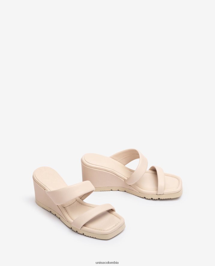 co Unisa mujer sandalia con cuña y suela acolchada beige F0X80H291