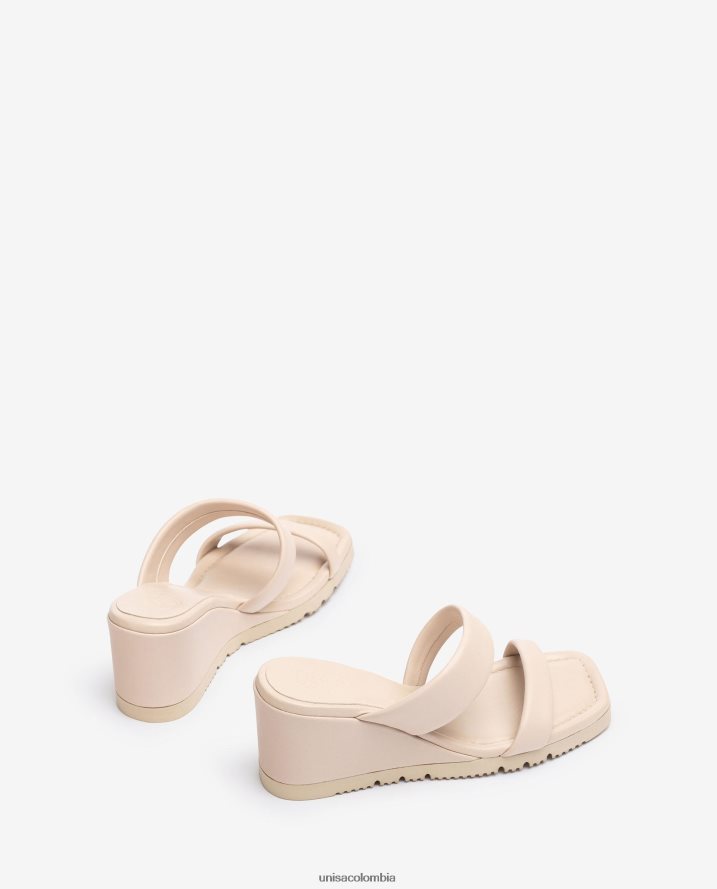 co Unisa mujer sandalia con cuña y suela acolchada beige F0X80H291