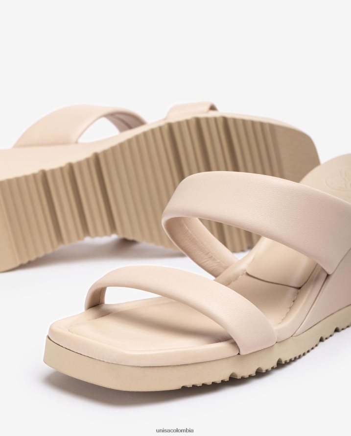 co Unisa mujer sandalia con cuña y suela acolchada beige F0X80H291