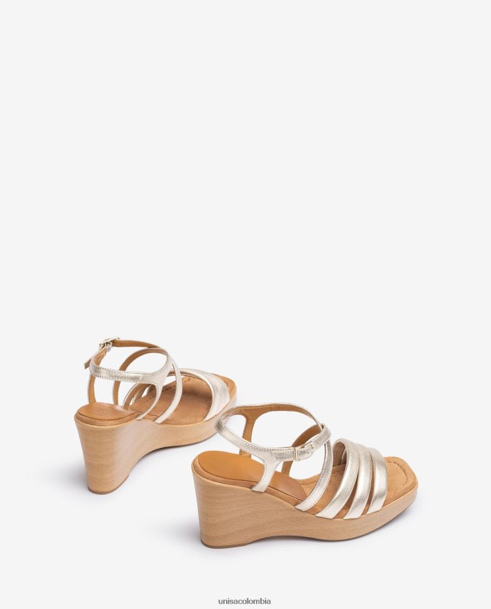 co Unisa mujer sandalia de cuña con tiras acolchadas agraciado F0X80H294