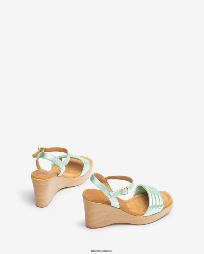 co Unisa mujer sandalias con cuña y puntera cuadrada azul F0X80H242