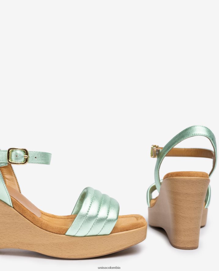 co Unisa mujer sandalias con cuña y puntera cuadrada azul F0X80H242
