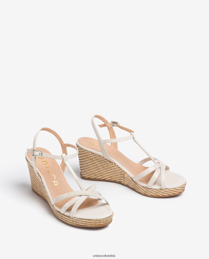 co Unisa mujer sandalias con tira en T de charol con cuña moda F0X80H440