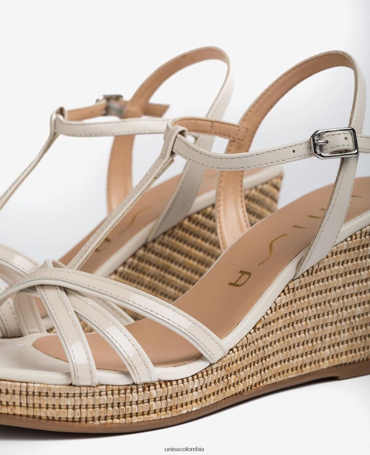 co Unisa mujer sandalias con tira en T de charol con cuña moda F0X80H440