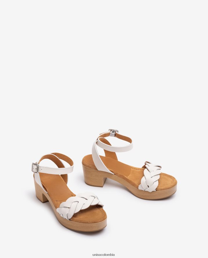 co Unisa mujer sandalia con efecto bloque de madera blanco F0X80H304