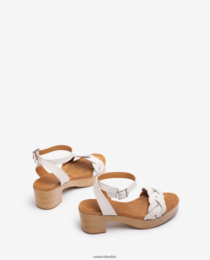 co Unisa mujer sandalia con efecto bloque de madera blanco F0X80H304