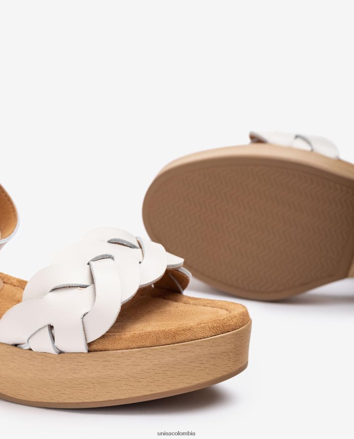 co Unisa mujer sandalia con efecto bloque de madera blanco F0X80H304