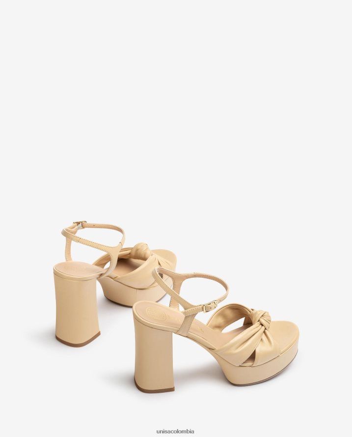 co Unisa mujer sandalia tacón alto y plataforma beige F0X80H402