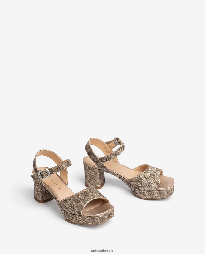 co Unisa mujer sandalias de tela con efecto metalizado moda F0X80H401