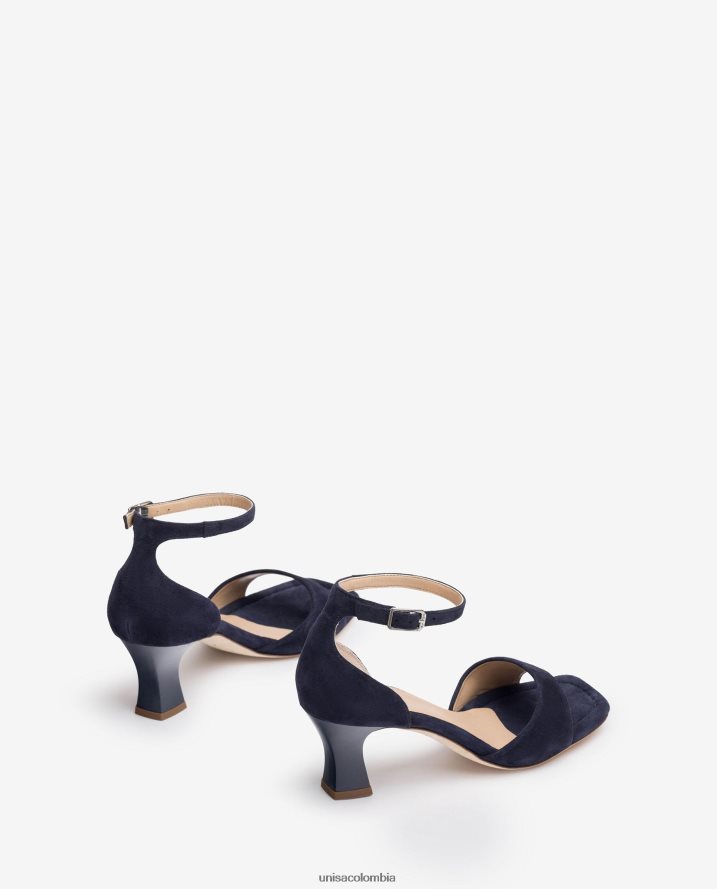 co Unisa mujer Sandalia de ante con tacón medio azul F0X80H195