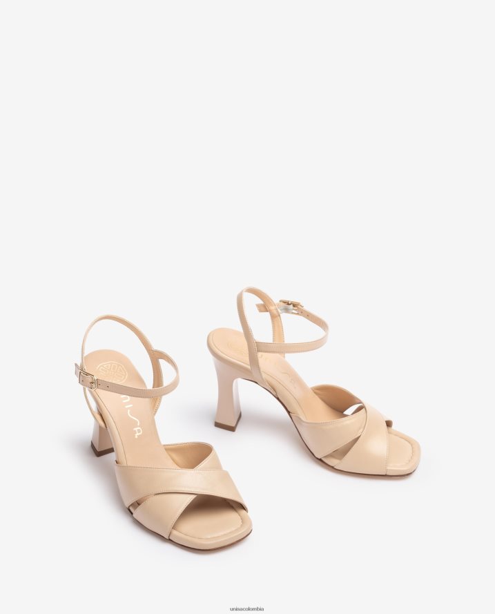co Unisa mujer sandalia con correa cruzada beige F0X80H271