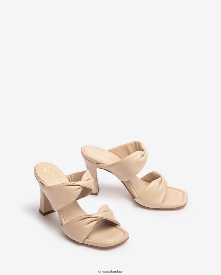 co Unisa mujer sandalia con correa retorcida beige F0X80H265