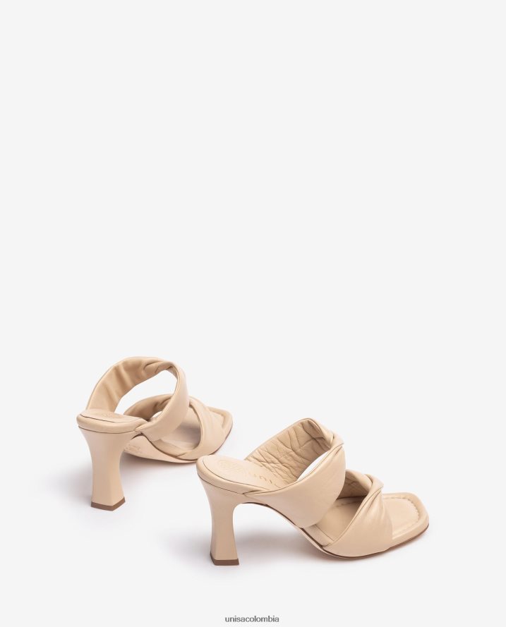 co Unisa mujer sandalia con correa retorcida beige F0X80H265