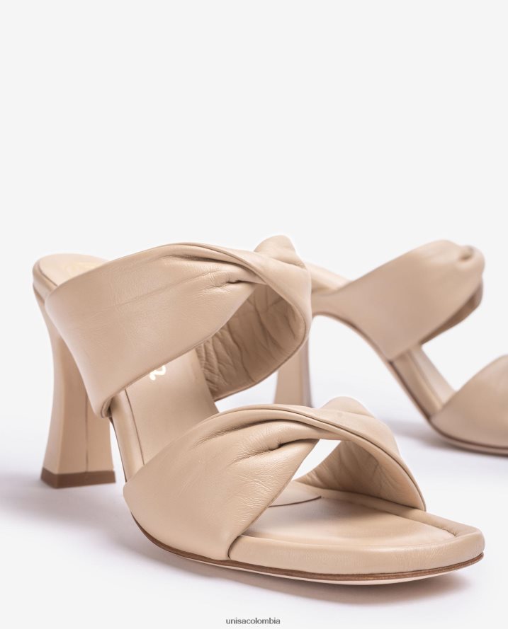 co Unisa mujer sandalia con correa retorcida beige F0X80H265