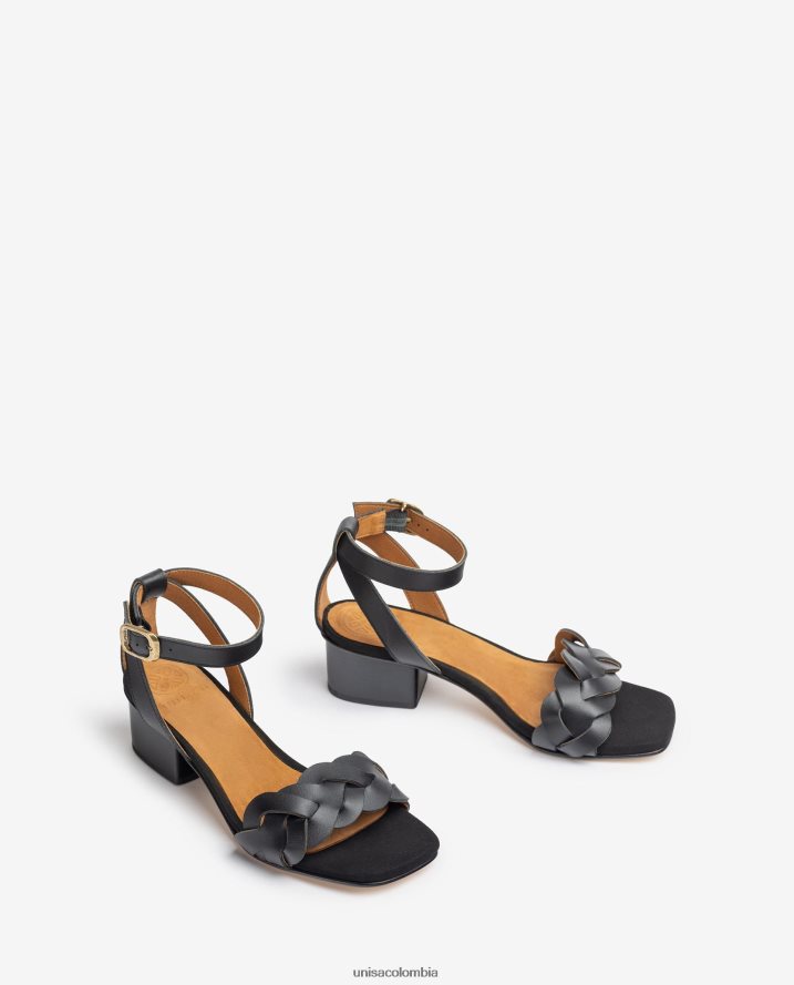co Unisa mujer sandalia con perforaciones decorativas en el empeine negro F0X80H305