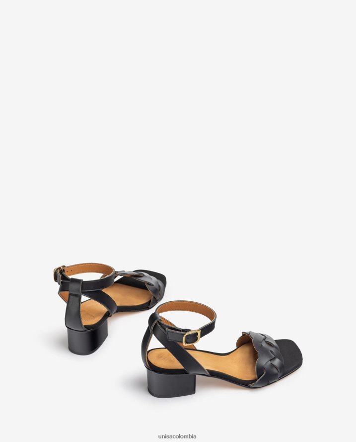 co Unisa mujer sandalia con perforaciones decorativas en el empeine negro F0X80H305