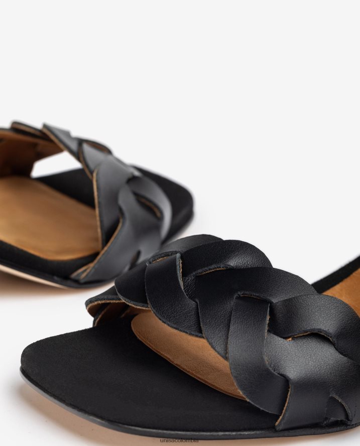 co Unisa mujer sandalia con perforaciones decorativas en el empeine negro F0X80H305