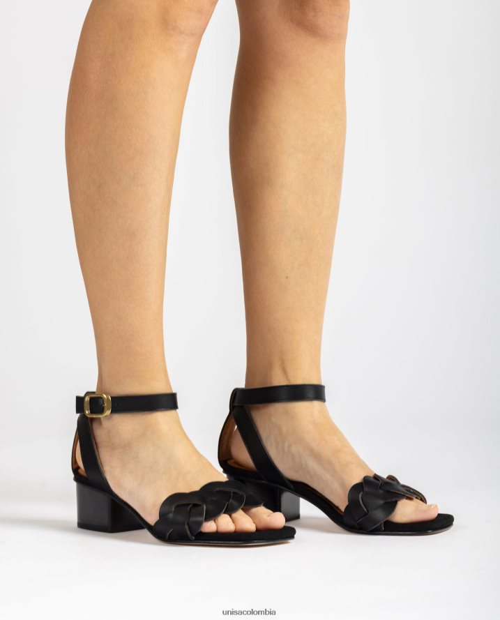 co Unisa mujer sandalia con perforaciones decorativas en el empeine negro F0X80H305