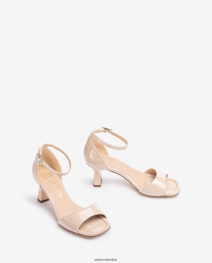 co Unisa mujer sandalia de charol con tacón geométrico moda F0X80H345