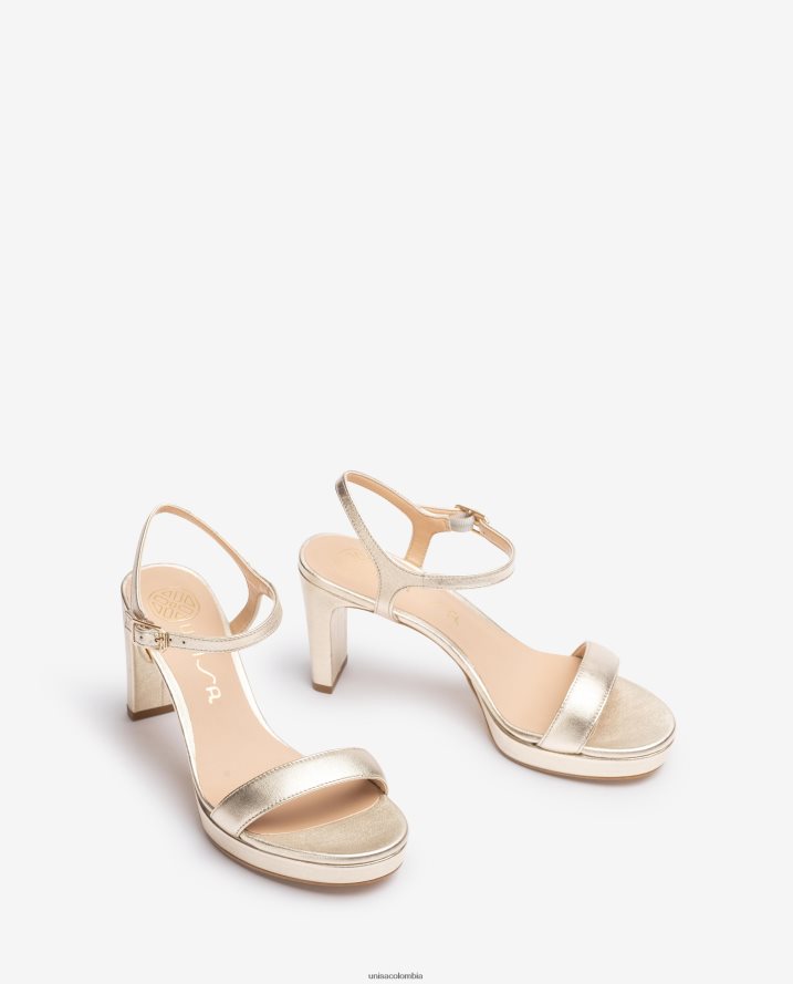 co Unisa mujer sandalia de piel con efecto metalizado moda F0X80H278