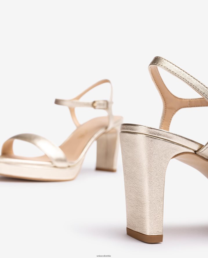 co Unisa mujer sandalia de piel con efecto metalizado moda F0X80H278