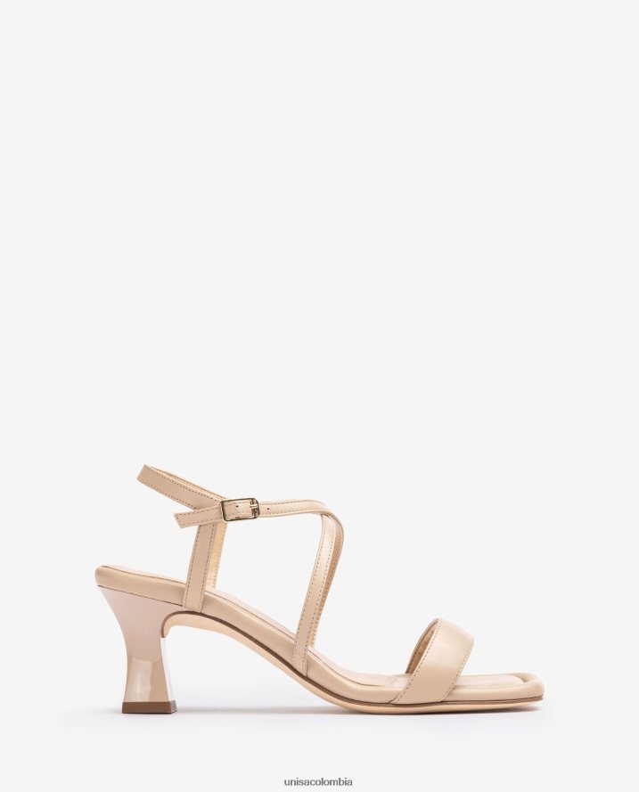 co Unisa mujer sandalia elegante con puntera cuadrada beige F0X80H182