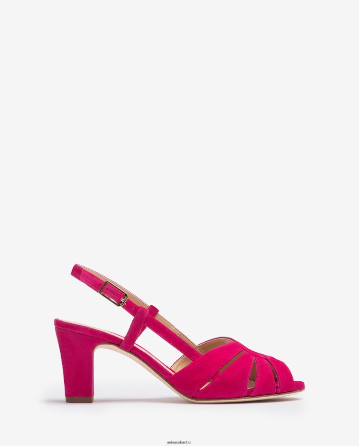 co Unisa mujer sandalia elegante con tacón medio rosa F0X80H174
