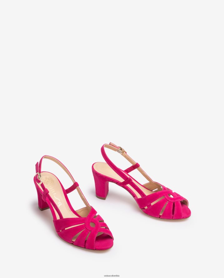 co Unisa mujer sandalia elegante con tacón medio rosa F0X80H174