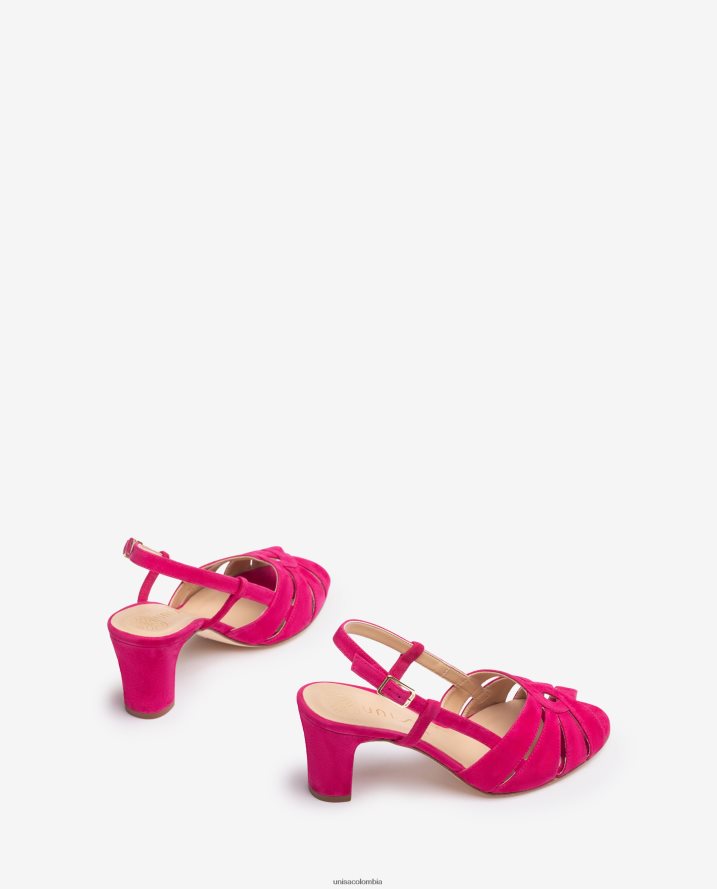 co Unisa mujer sandalia elegante con tacón medio rosa F0X80H174