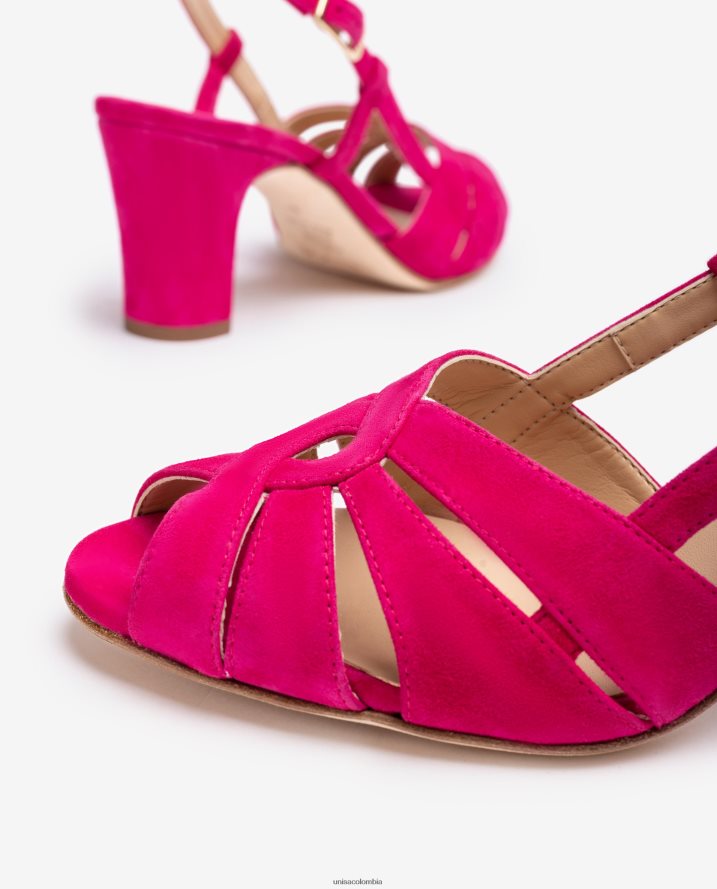 co Unisa mujer sandalia elegante con tacón medio rosa F0X80H174