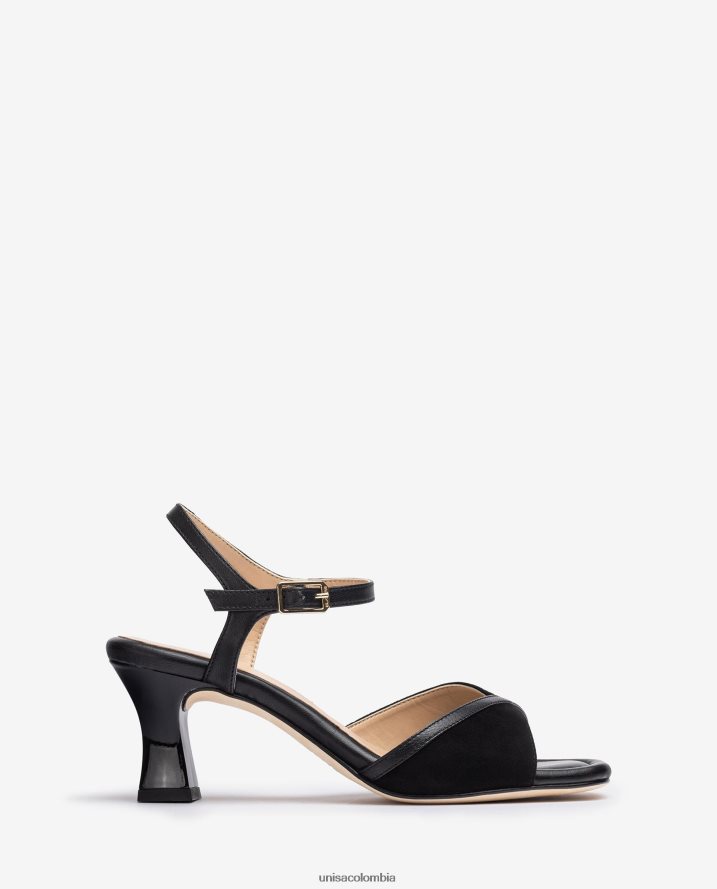 co Unisa mujer sandalia elegante con un tacón cómodo negro F0X80H185