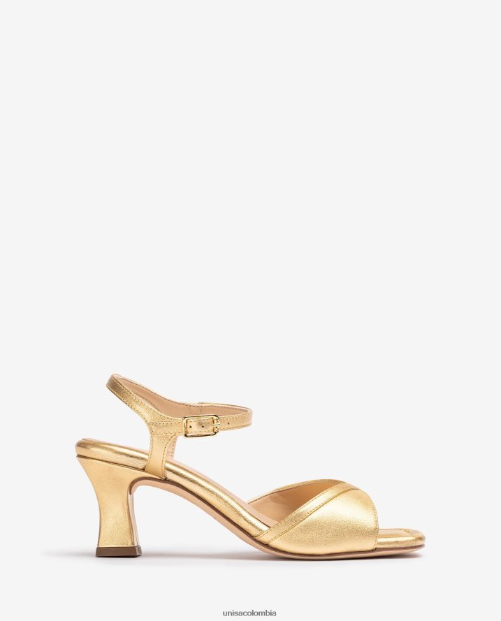 co Unisa mujer sandalia elegante con un tacón cómodo oro F0X80H183
