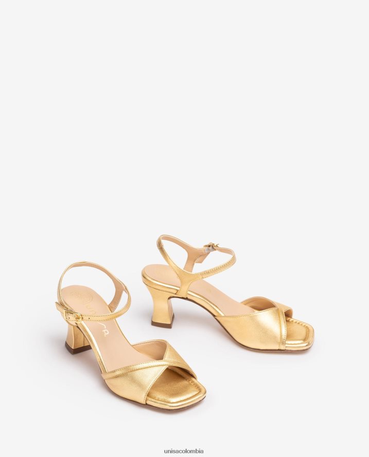 co Unisa mujer sandalia elegante con un tacón cómodo oro F0X80H183