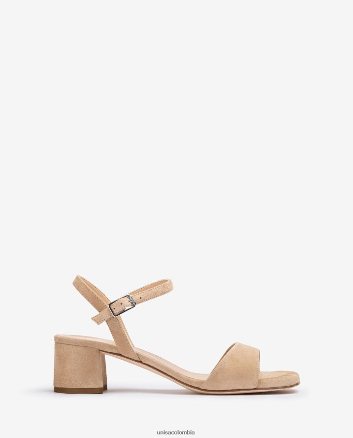 co Unisa mujer sandalia tacón ancho beige F0X80H423