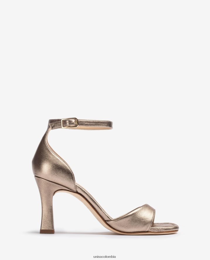 co Unisa mujer sandalias d'orsay con tira al tobillo y efecto metalizado moda F0X80H262